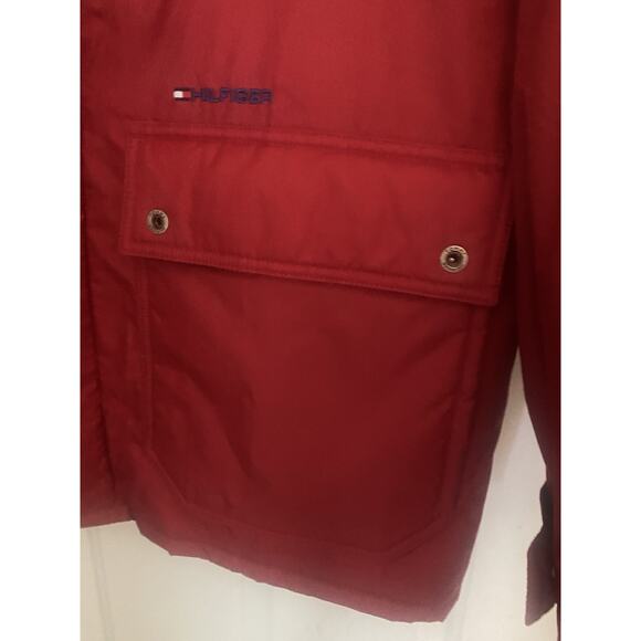 Vintage 90s Tommy Hilfiger Jacket XL Fleece Lined Red Blue Yellow Red - Picture 11 of 13